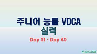 주니어 능률 VOCA 실력 영어단어 암기 Day 3140 [upl. by Wyck]