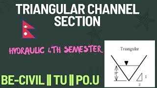 Derive formula for triangular sectionshydraulicBE Civil lecture IOE Geometric properties ioe [upl. by Leksehc]