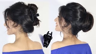 2 easy hairstyle bun with clutcher  new bun hairstyles  easy Hairstyle  hair style girl [upl. by Eneliak]