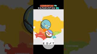 UZBEKISTAN AND KAZAKHSTAN  uzbekistan kazakhstan war countryballs shorts [upl. by Ardnaik]