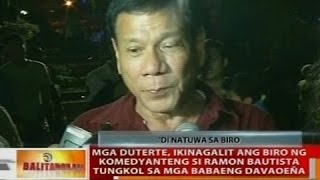 Mga Duterte ikinagalit ang biro ng komedyanteng si Ramon Bautista tungkol sa mga babaeng Davaoeña [upl. by Yatnahc365]