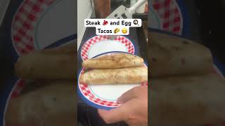 Steak 🥩 and Egg 🍳 Tacos 🌮 Camp Breakfast taco steak eggs camping [upl. by Marlen]