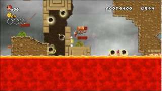 NSMBW Custom Level Mt Vesuvio Dragon Coaster Frenzy no keys New Super Mario Bros Wii [upl. by Hardunn]