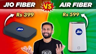 Jio AirFiber vs Jio Fiber Price plans speed and more  Which one to buy ⚡ [upl. by Anaugal]