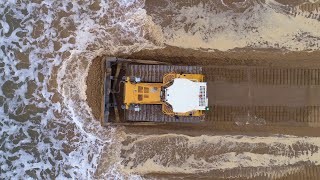 Liebherr PR736 Dozers on Beach [upl. by Melac19]