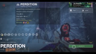 Destiny 2  Solo Flawless Legend Perdition Lost Sector [upl. by Jar]