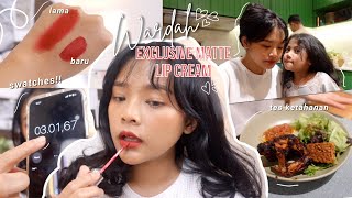 REVIEW 6 SHADES BARU WARDAH EXCLUSIVE MATTE LIP CREAM  TES KETAHANAN  RIRIEPRAMS [upl. by Wilek]