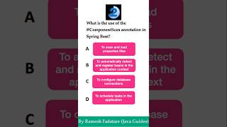 Spring Boot Quiz 16  What is the use of ComponentScan Annotation in Spring Boot springboot quiz [upl. by Nioe]