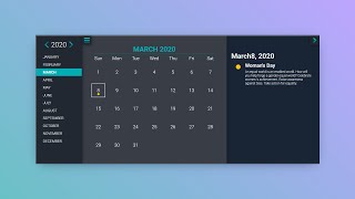 How To Make Event Calendar using HTML and CSS  Create Calendar With HTML CSS JS [upl. by Haik]