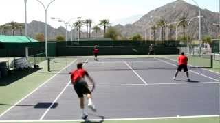 Ryan Harrison Practice with Matt Ebden 2012 BNP Paribas Open [upl. by Ariamat]