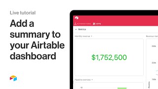 Adding your first app to an Airtable dashboard  Live tutorial [upl. by Laroy]