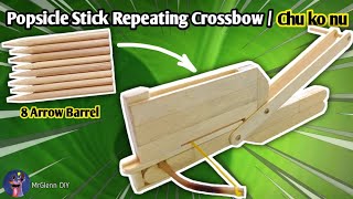 How to make Repeating Crossbow with Popsicle stick chu ko nu [upl. by Henrik]