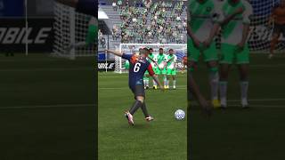 Unbelievable free kick 😱shorts fc24 fcmobile gaming football youtubeshorts [upl. by Thaddaus44]