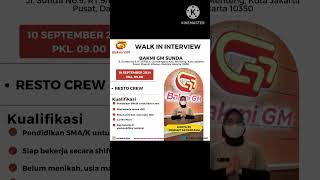 Walk interview bakmi gm resto crew menteng terbaru september 2024 [upl. by Vashtee]