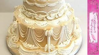 Lambeth Method of Cake Decorating for a competition Wedding Cake HIGHLIGHTS [upl. by Alyhc]