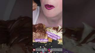 Salted Caramel ASMR chocolate cookies and cream deep dish tart mukbang bites only shorts viral fy [upl. by Musette654]