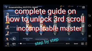 HOW TO UNLOCK THE 3RD SCROLL OF INCOMPARABLE MASTER MYSTERY  LIGHTNING KING CHEON SEOYEOL [upl. by Nnylharas855]