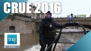 Inondations 2016  la brigade fluviale de Paris  Archive INA [upl. by Nnylidnarb283]