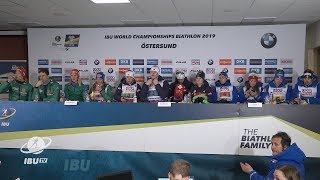 2019Ostersund Mixed Relay Press Conference [upl. by Hammock]