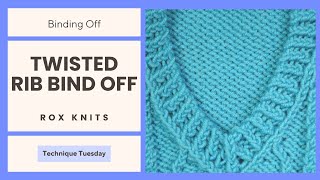 Twisted Rib Bind Off aka Grafted Tubular or Italian  Technique Tuesday [upl. by Susie]