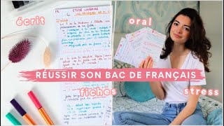 RÉUSSIR SON BAC DE FRANÇAIS  oral écrit fiches stress [upl. by Dnanidref437]