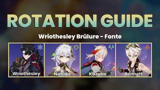 ROTATION GUIDE  Wriothesley Nahida Kazuha Bennett  Genshin Impact [upl. by Yentnuoc838]