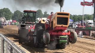 Farm Stock Tractors pulling at the Elkhart County Fair in Goshen IN [upl. by Idid]