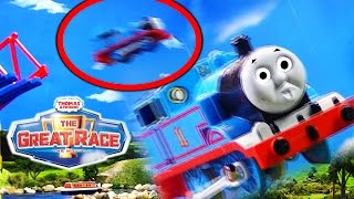 Thomas Bridge Jump  Thomas and Friends The Great Race Trackmaster Sky High Bridge Jump Remake [upl. by Aneret305]