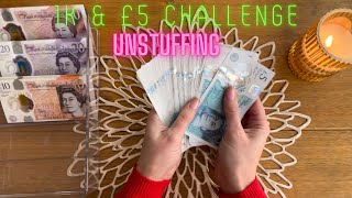 1K amp £5 CHALLENGE UNSTUFFING  SAVINGS CHALLENGES  UK CASH STUFFING [upl. by Kane]