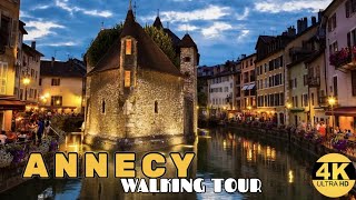 Annecy France 🇫🇷 Night Walking Tour 4k Annecy beauty After The Dark [upl. by Nagorb]