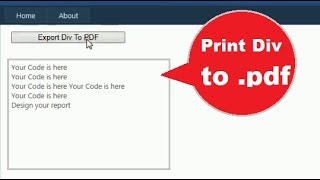 export div content to pdf print div to pdf aspnet c swift learn [upl. by Nemhauser]