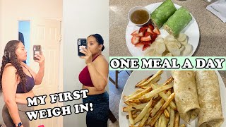 EATING ONE MEAL OMAD FOR 7 DAYS  WEIGH IN [upl. by Corilla]