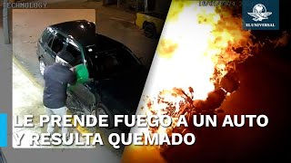 Sujeto incendia camioneta y moto en Cuautitlán Izcalli [upl. by Griselda152]