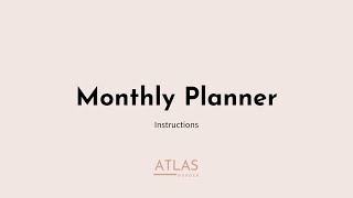 MONTHLY PLANNER  Instructions [upl. by Mccurdy]