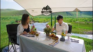 Nomadic taste Хээрийн хоол  Грилдэж шарсан стейк [upl. by Ydasahc]