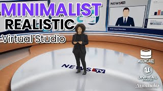 Minimalist News Studio with Aximmetry Version  RealTime Lumen Rendering DOWNLOAD AVAILABLE [upl. by Onaivlis]