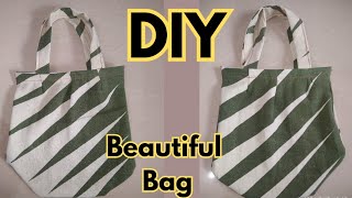 DIY Beautiful Bag at home No Zipper Bag  Bag cutting and stitching  totebag bag [upl. by Sudnor]