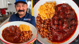 How to Cook CHILE CON CARNE aka CHILE COLORADO authentic Mexican Red Sauce Recipe [upl. by Keiryt]