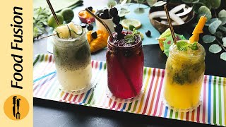 Mango Mojito Recipe  Cherry Mojito and Pineapple Mojito Restaurant Style By Food Fusion [upl. by Akirdnas271]