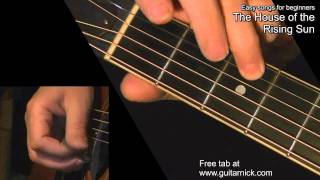 HOUSE OF THE RISING SUN Easy Guitar Lesson  TAB by GuitarNick [upl. by Azerila]