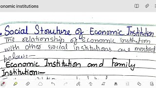 Economic institutions types and social structure of economic institution notes explained [upl. by Filberto]