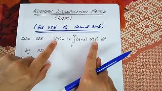 Adomian Decomposition Method  Voltera Integral Equation  Integral Equation [upl. by Kirred453]