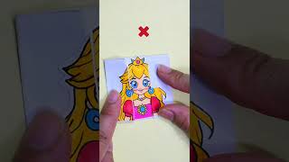 Princess peach folding puzzle game shorts papercraft art [upl. by Eleumas]