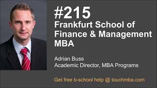 Frankfurt School of Finance amp Management MBA Program amp Admissions Interview with Prof Adrian Buss [upl. by Martie399]