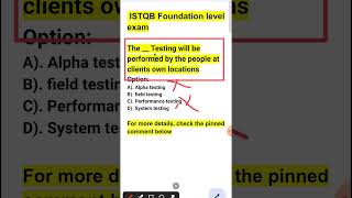 ISTQB Foundation Level Question 17 with Answer [upl. by Nnylyma]