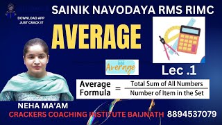 LECT1 AVERAGE SAINIK RMS NAVODAYA RIMC ONLINE OFFLINE COACHING 8894537079 [upl. by Yztim612]