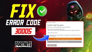 How to Fix Fortnite Error Code 30005 on PC  Fortnite Launch Error 30005 [upl. by Nnylatsirk956]