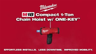 Milwaukees NEW Compact 1Ton Chain Hoist w ONEKEY 298322HD [upl. by Acinorrev]