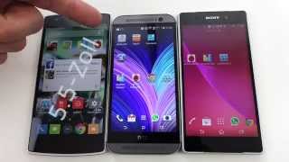 OnePlus One vs HTC One M8 vs Sony Xperia Z2 Benchmark  Deutsch [upl. by Switzer]