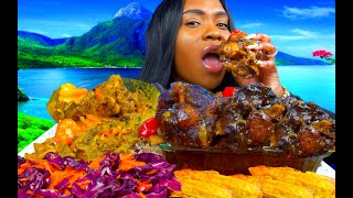 OXTAIL MUKBANG  CURRY GOAT MUKBANG JAMAICAN FOOD MUKBANG  OXTAIL STEW  MUKBANG [upl. by Inaej103]